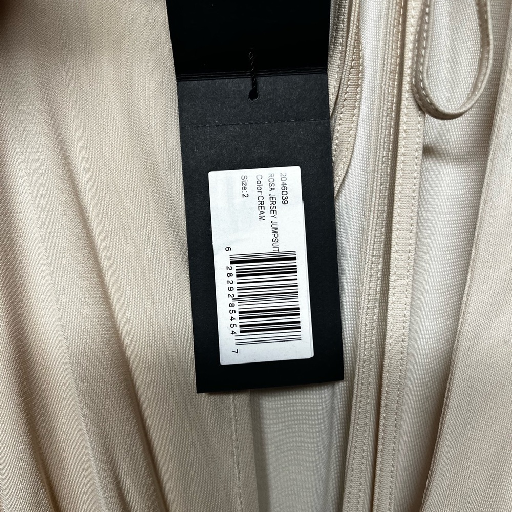 Halston Heritage Cream Jumpsuit with Elegant Silhouette